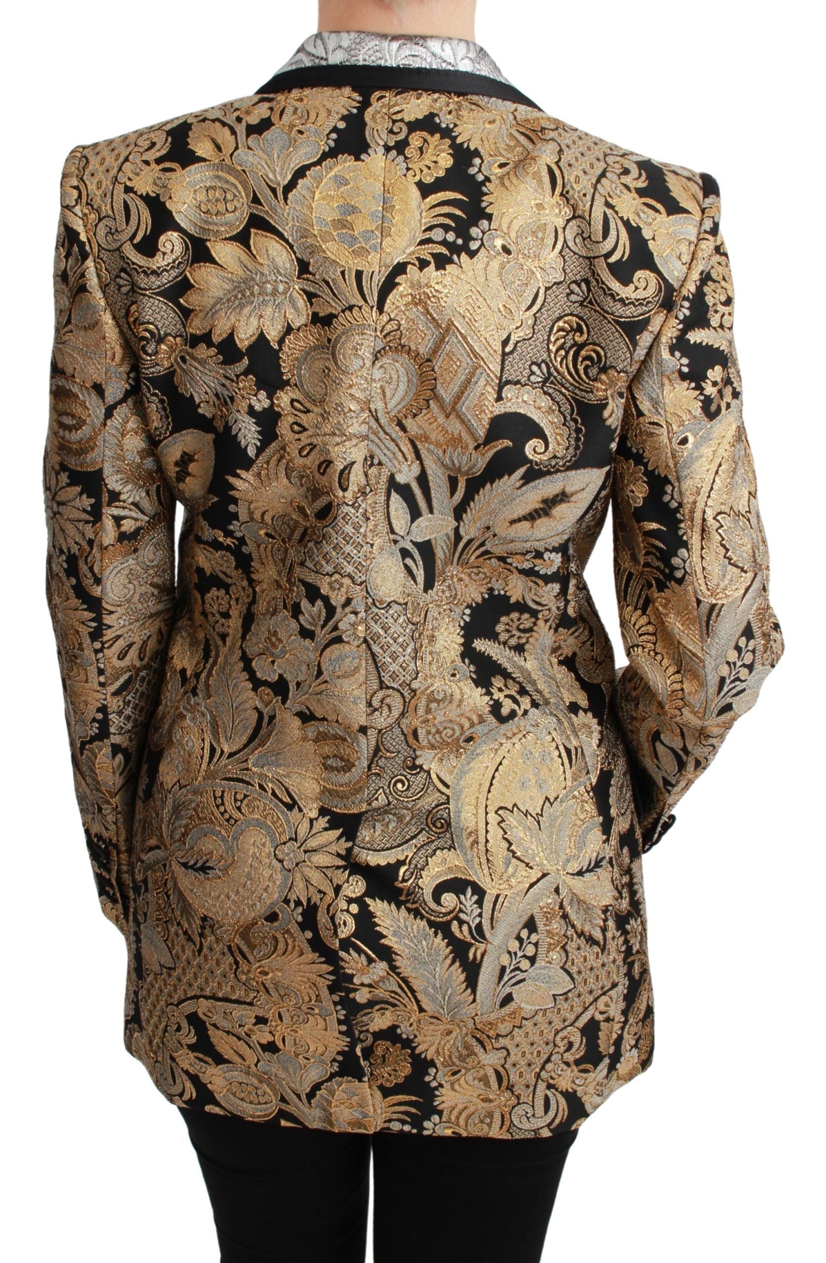 Veste Blazer Jacquard Noir et Doré Dolce & Gabbana