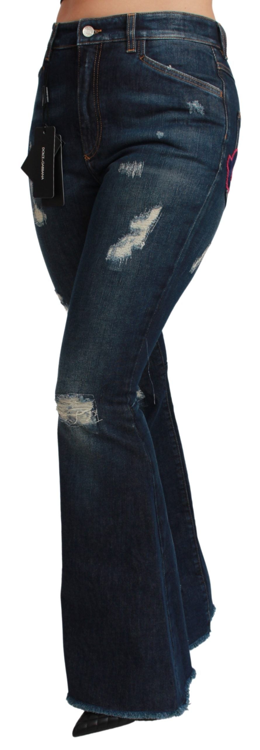 Dolce & Gabbana Blue Flared Jeans for Women detail view