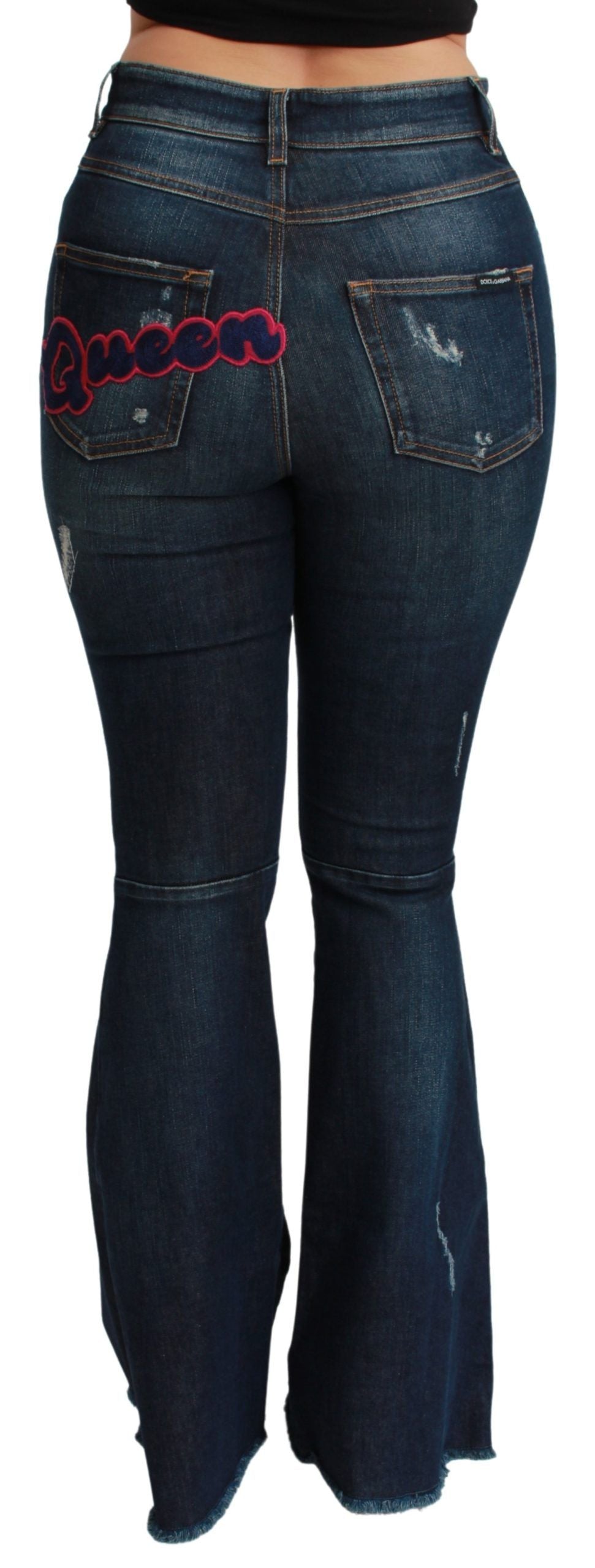 Dolce & Gabbana Blue Flared Jeans for Women side view