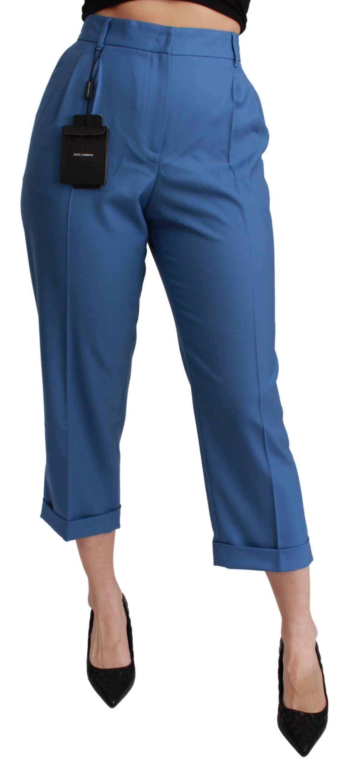 Dolce & Gabbana Blue Cropped Pants for Women