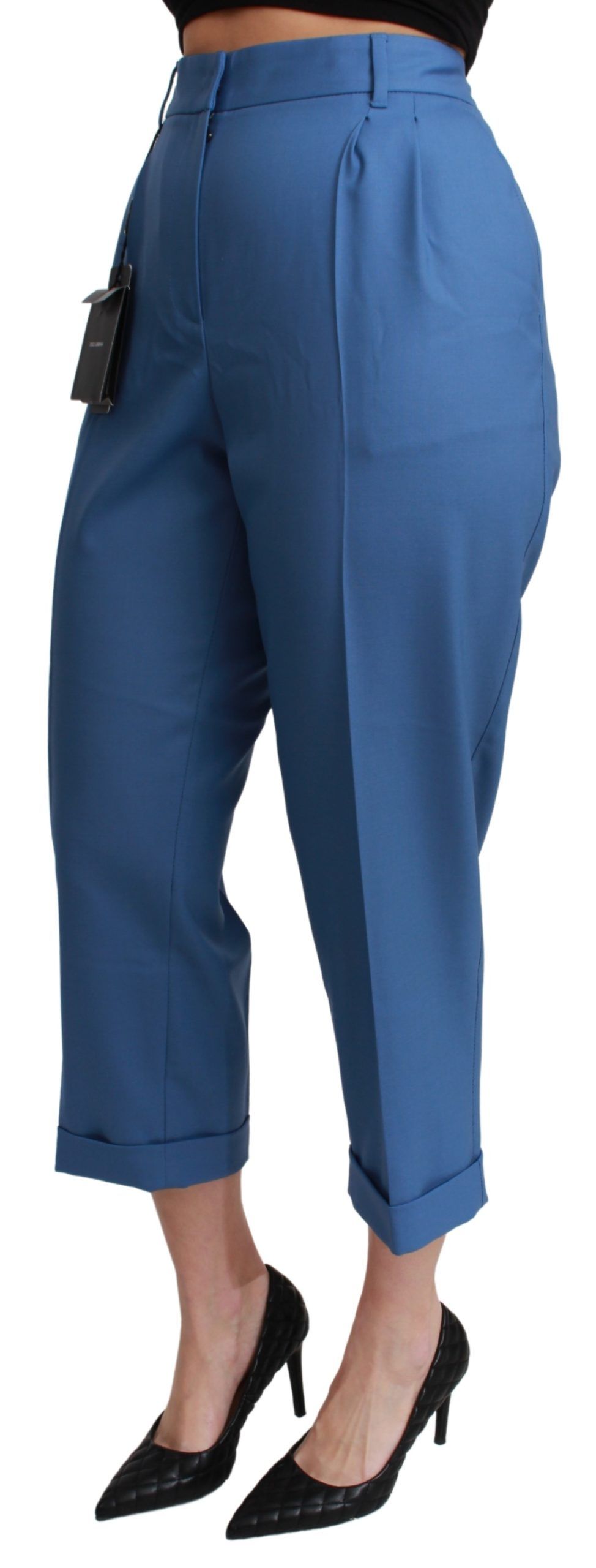 Dolce & Gabbana Blue Cropped Pants for Women detail view