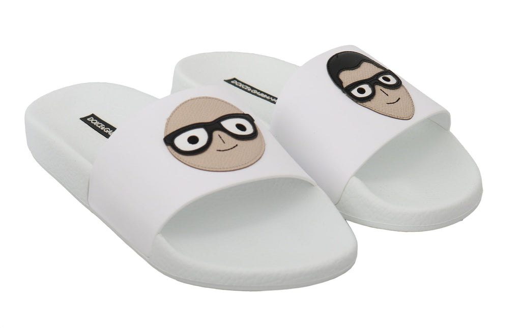 Dolce & Gabbana White Slippers for Women side view