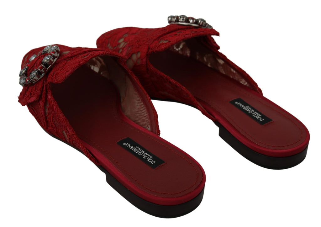 Dolce & Gabbana Red Flat for Women side view