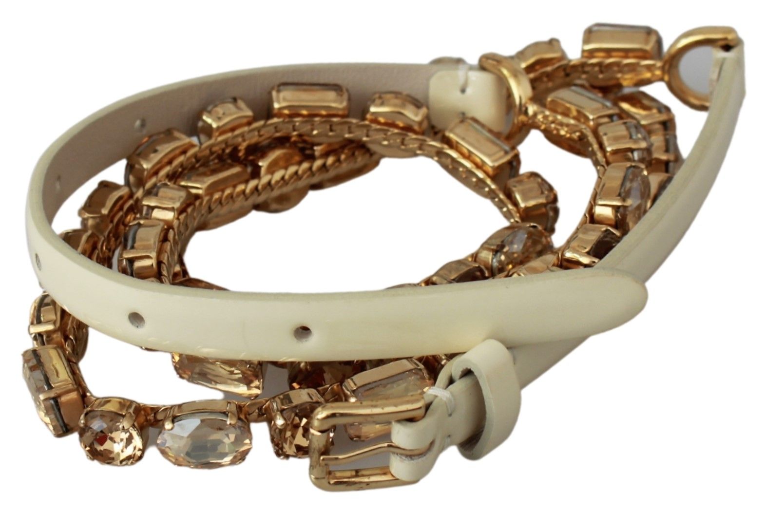 Dolce & Gabbana White High Waist Belts for Women detail view