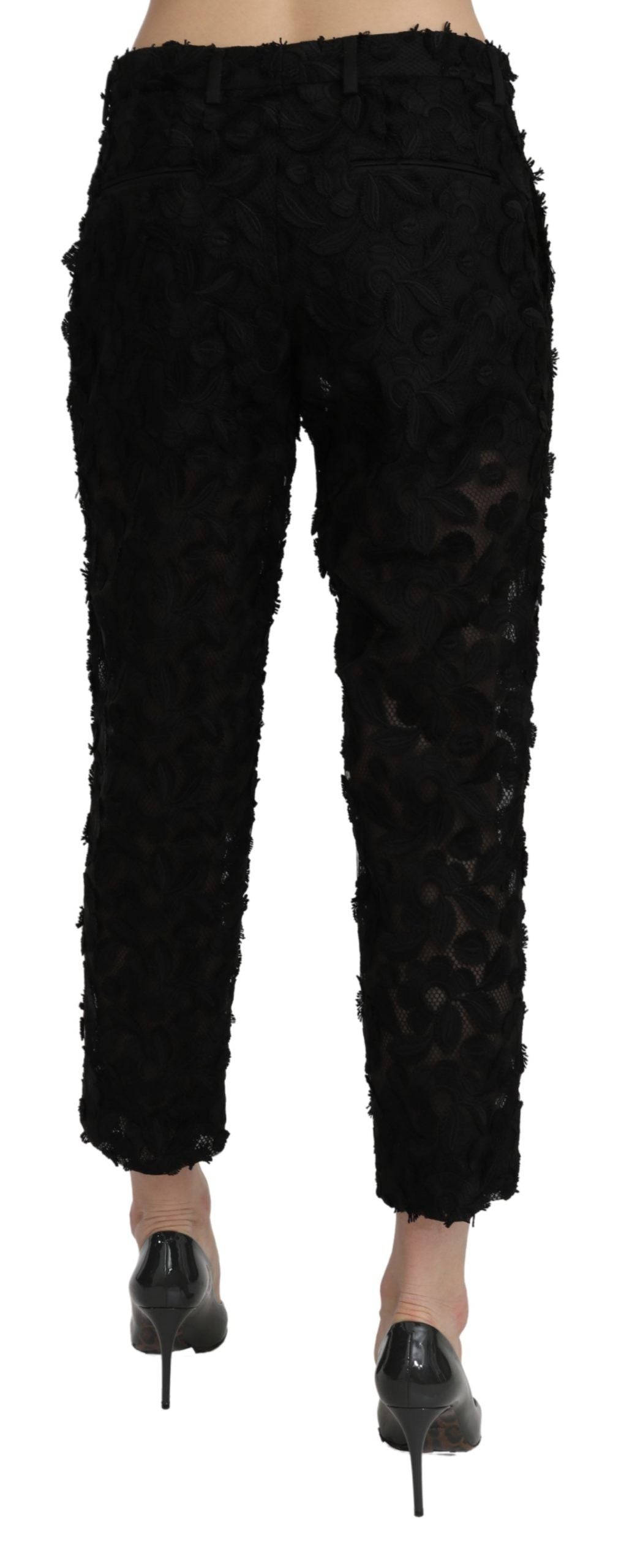 Dolce & Gabbana Black Cropped Pants for Women detail view
