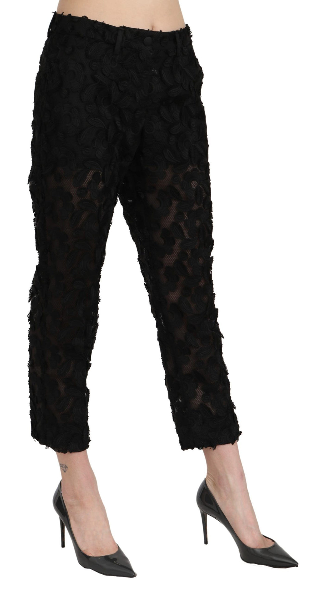 Dolce & Gabbana Black Cropped Pants for Women side view