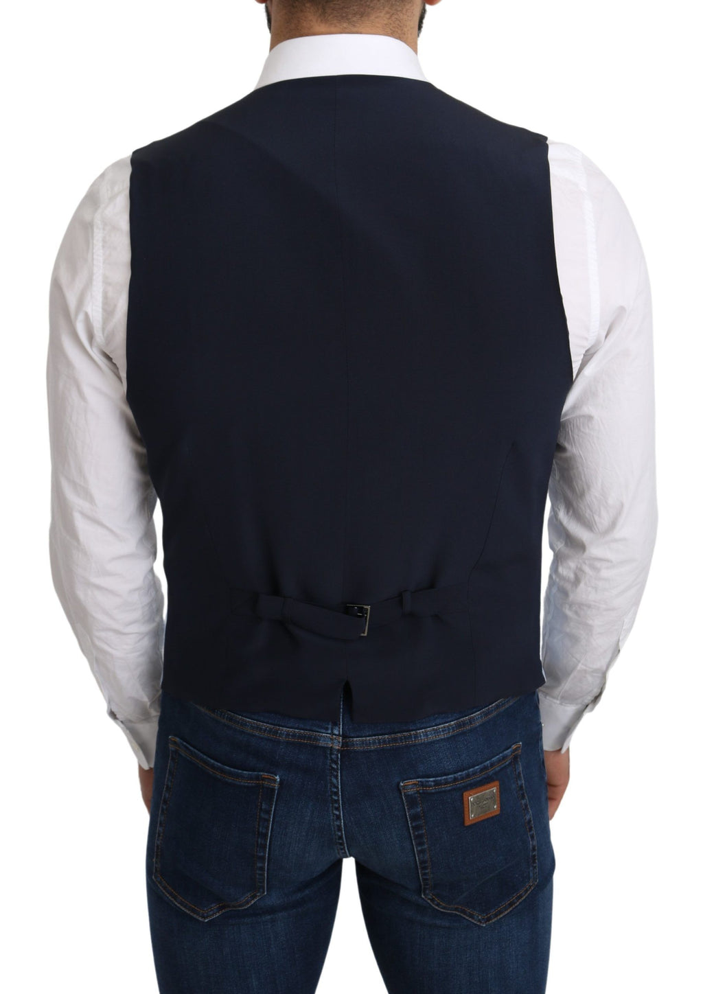 Gilet de costume Dolce & Gabbana bleu en viscose stretch