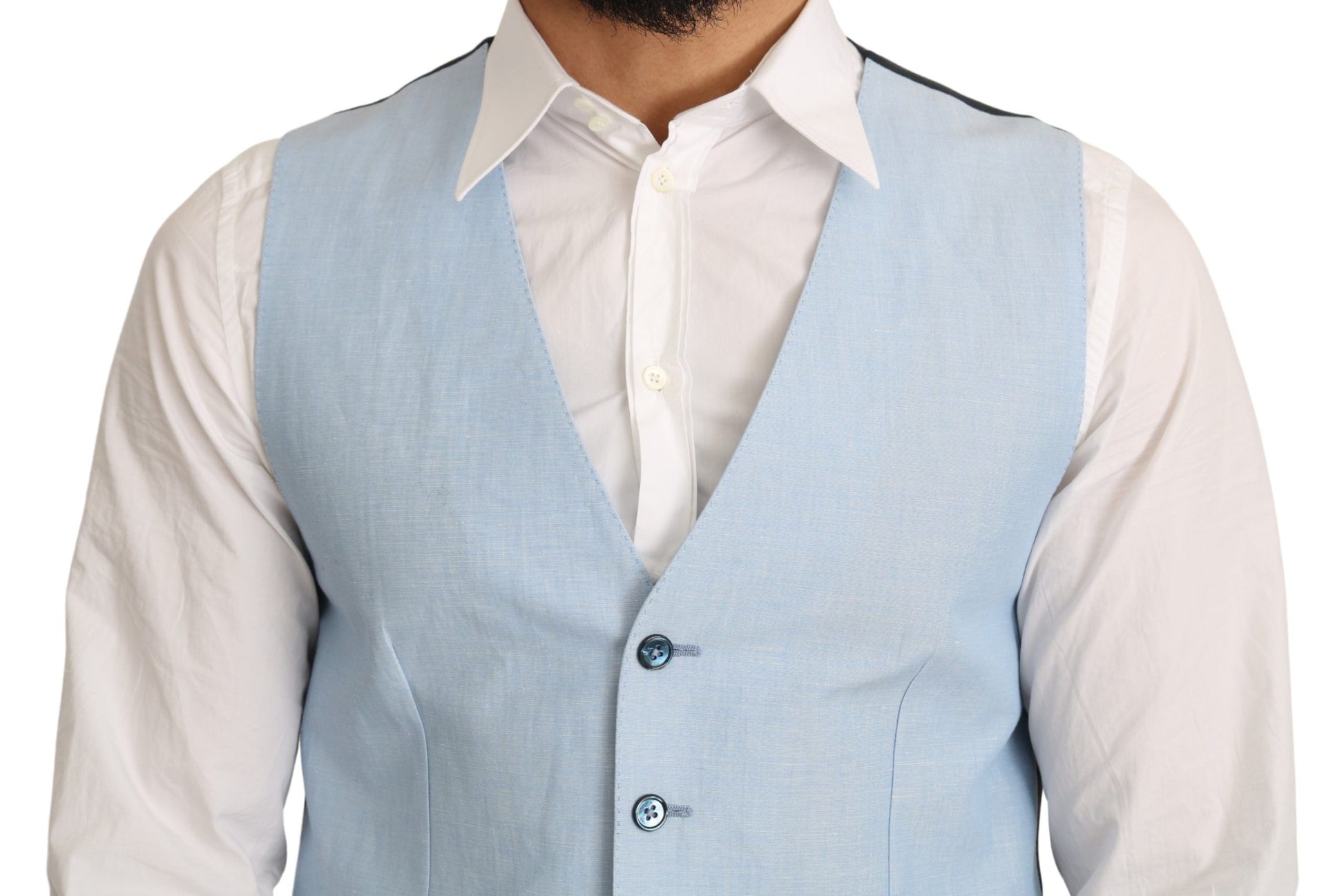 Gilet de costume Dolce & Gabbana bleu en viscose stretch