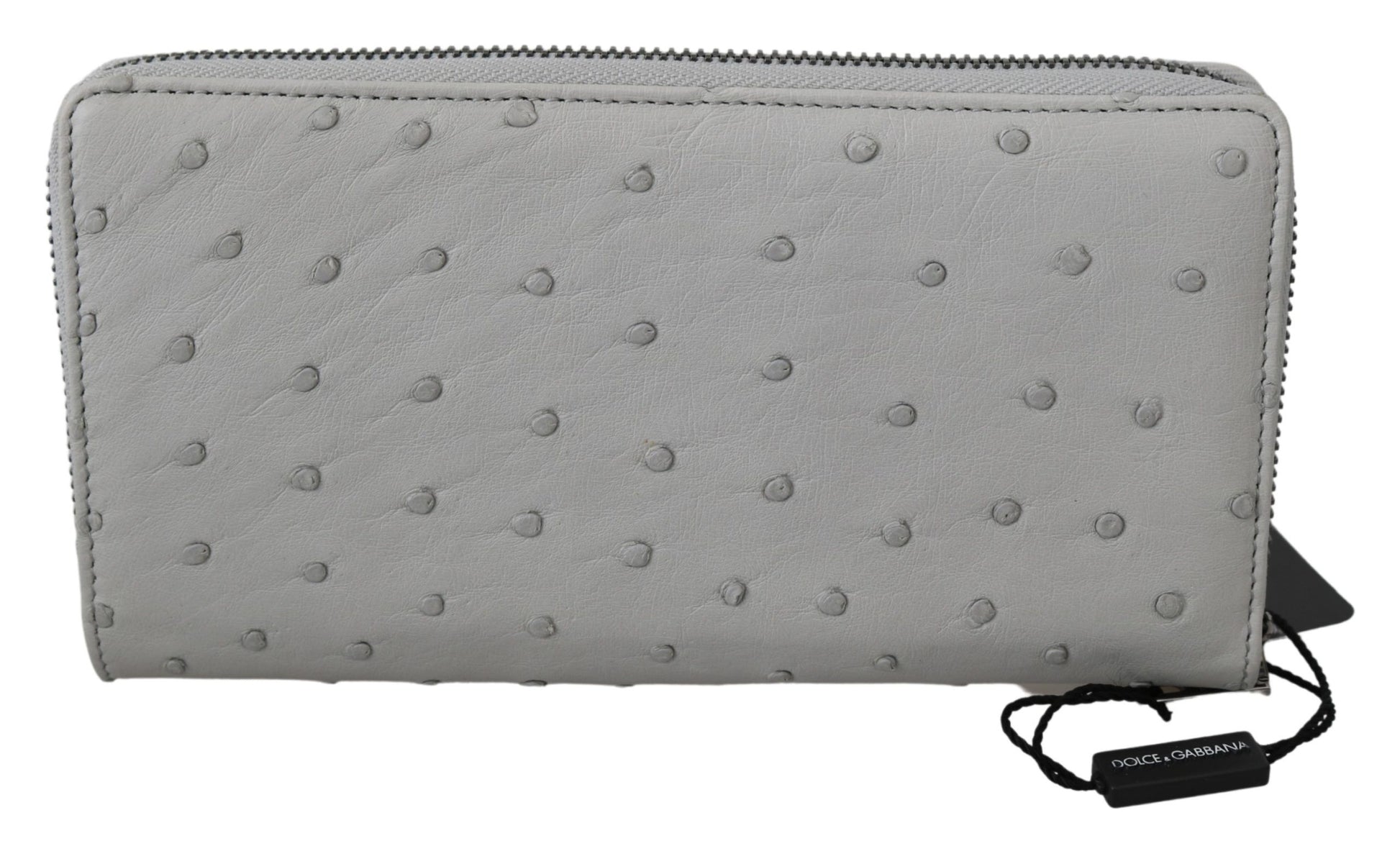 Portefeuille Continental Homme Dolce & Gabbana en Cuir d'Autruche Blanc