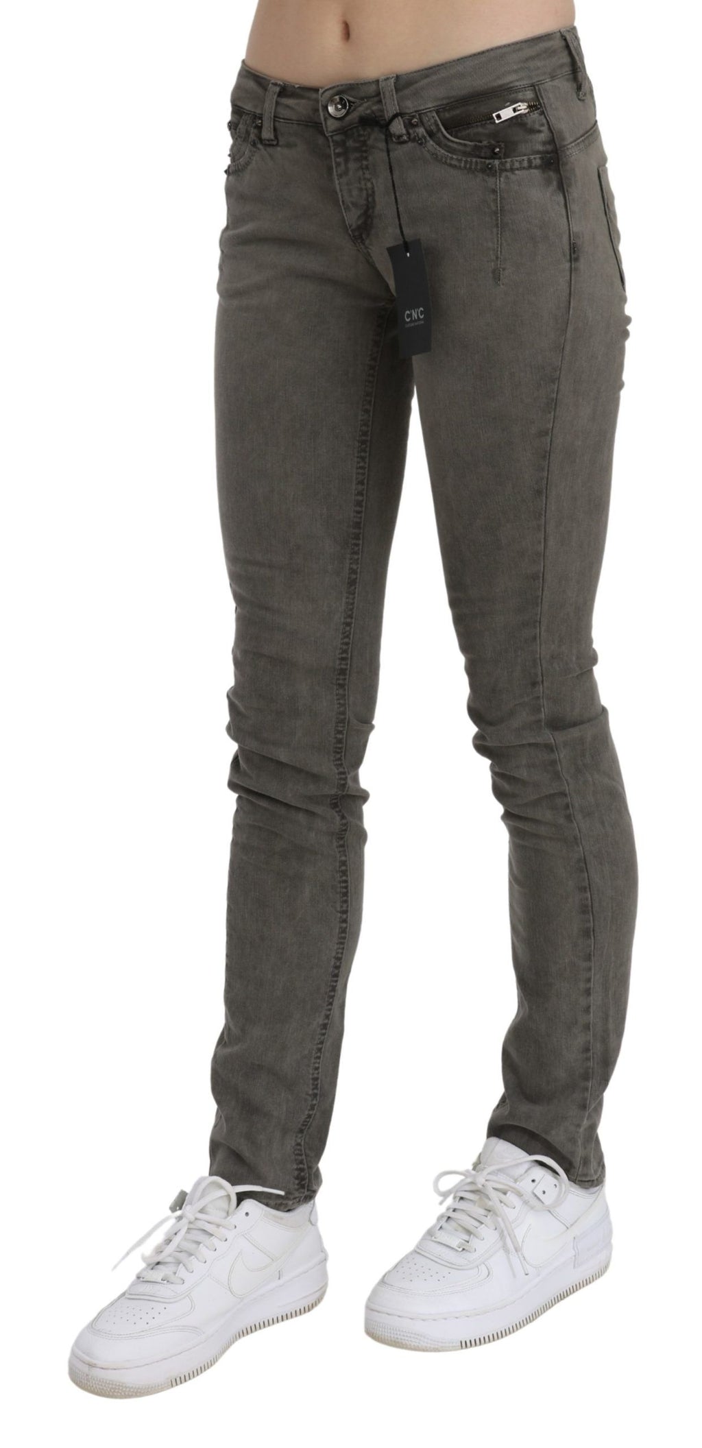 Costume National Grey Skinny Jeans for Women detail view