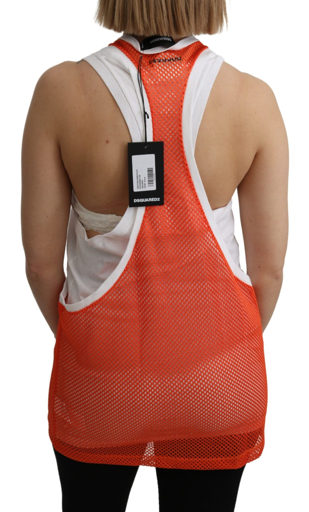 Dsquared² Orange Sleeveless T-Shirt for Women side view