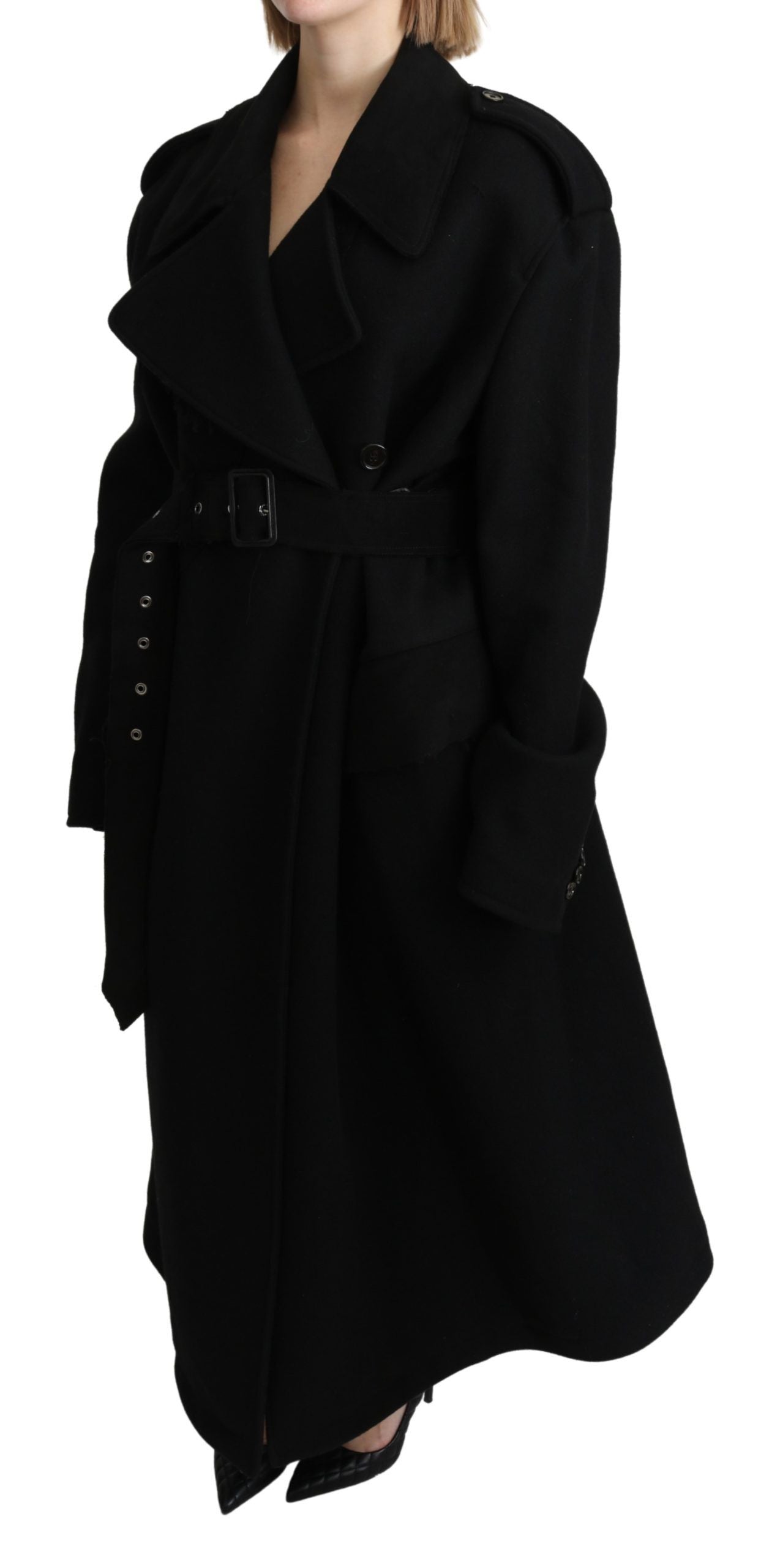 Dolce & Gabbana Black Trench Coats for Women detail view