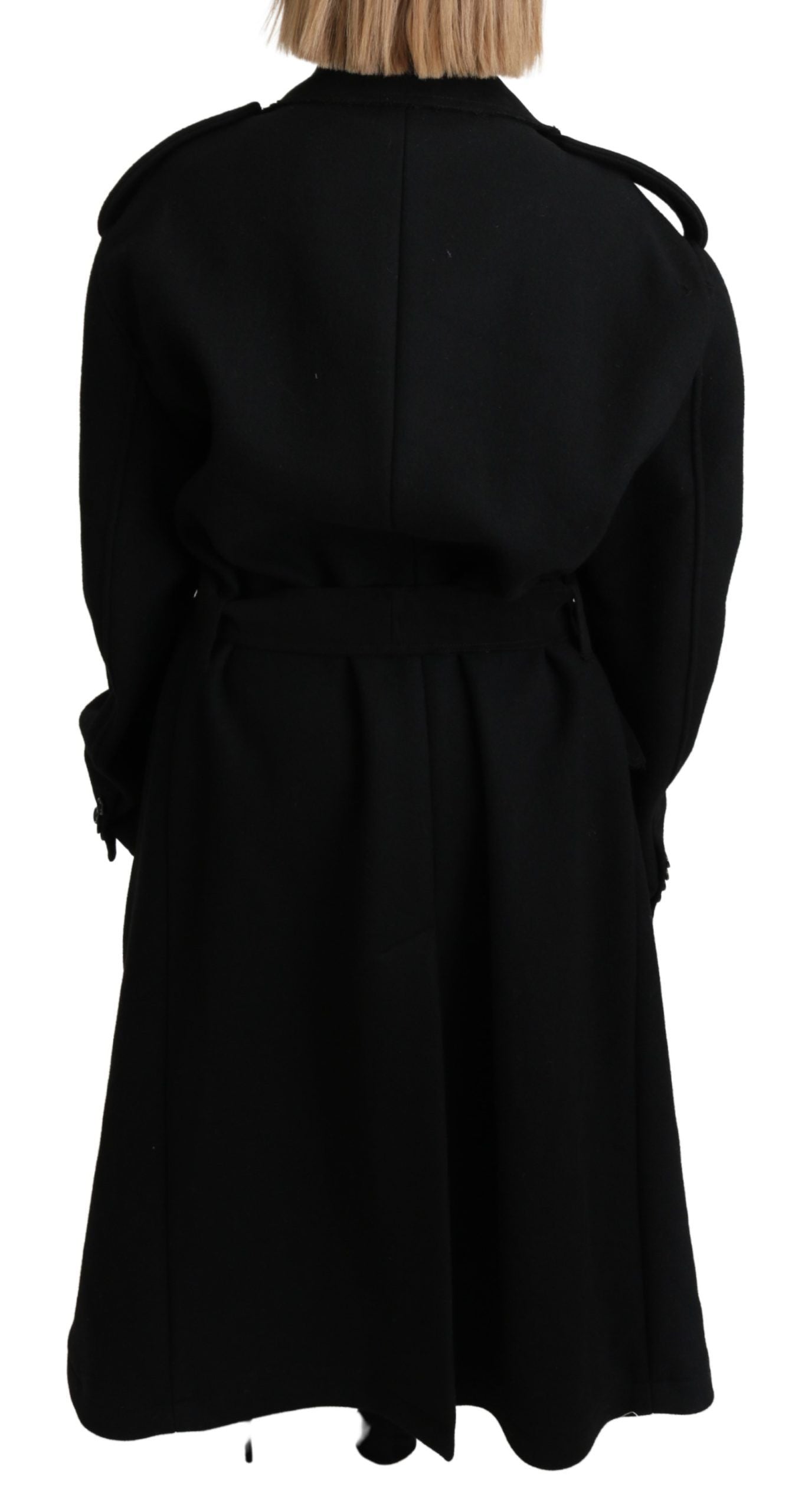 Dolce & Gabbana Black Trench Coats for Women side view