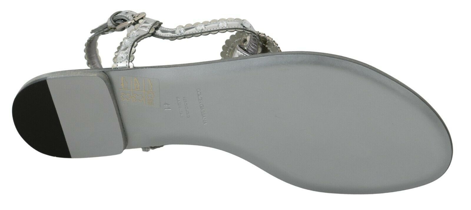 Dolce & Gabbana Silver Flat for Women side view