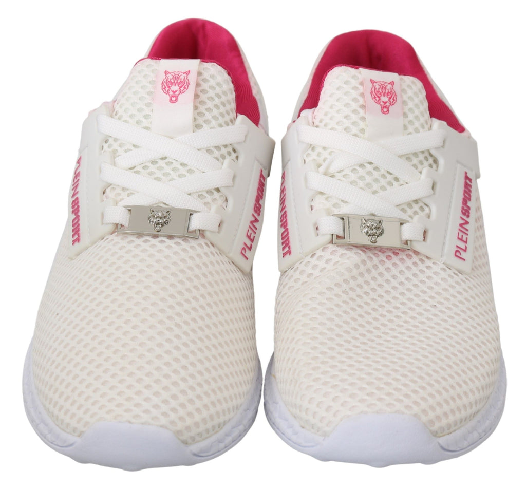 Chaussures Baskets Philipp Plein Becky en Polyester Blanc et Rose