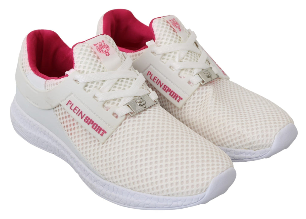 Chaussures Baskets Philipp Plein Becky en Polyester Blanc et Rose