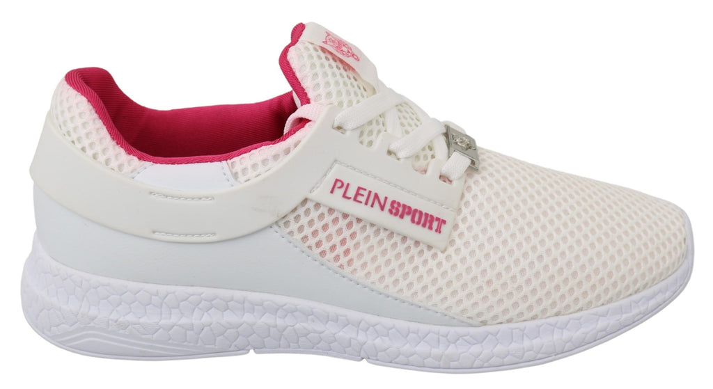 Chaussures Baskets Philipp Plein Becky en Polyester Blanc et Rose