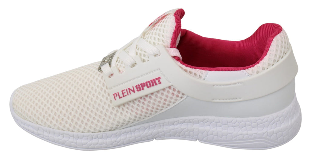 Chaussures Baskets Philipp Plein Becky en Polyester Blanc et Rose