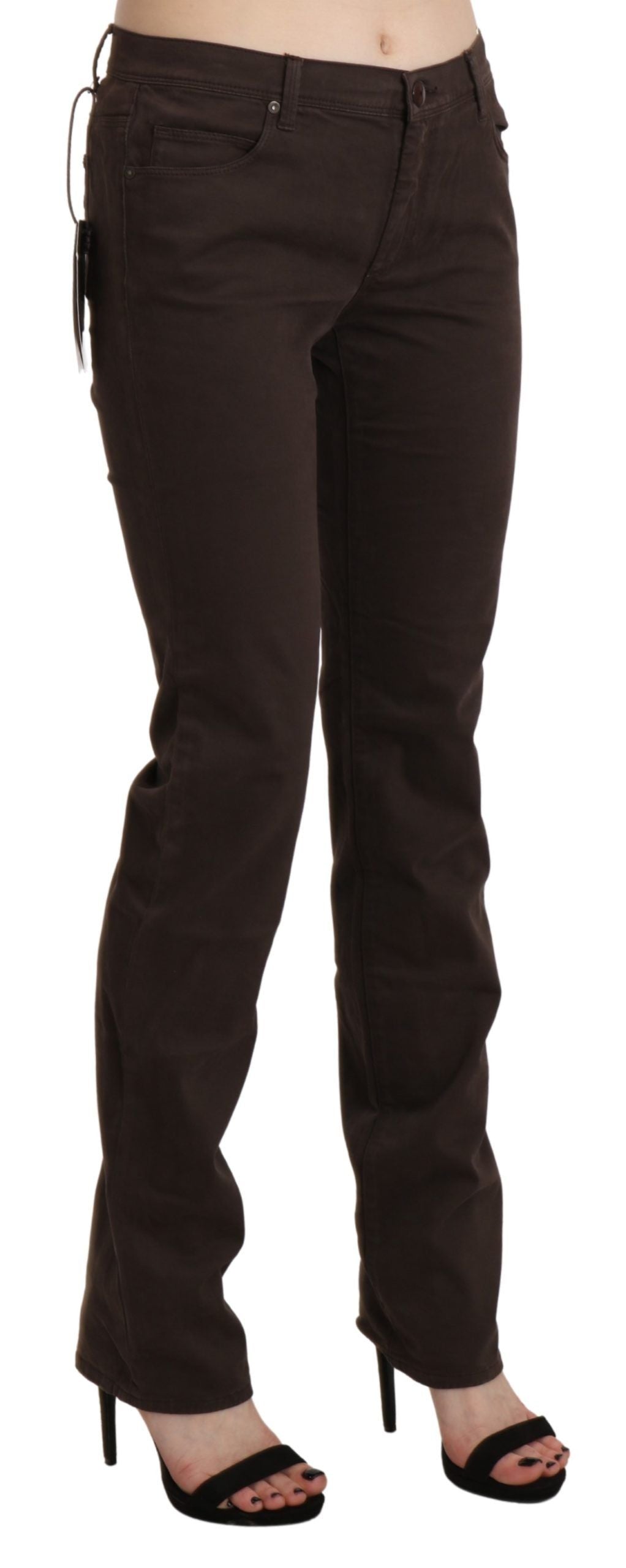 Ermanno Scervino Brown Skinny Jeans for Women side view
