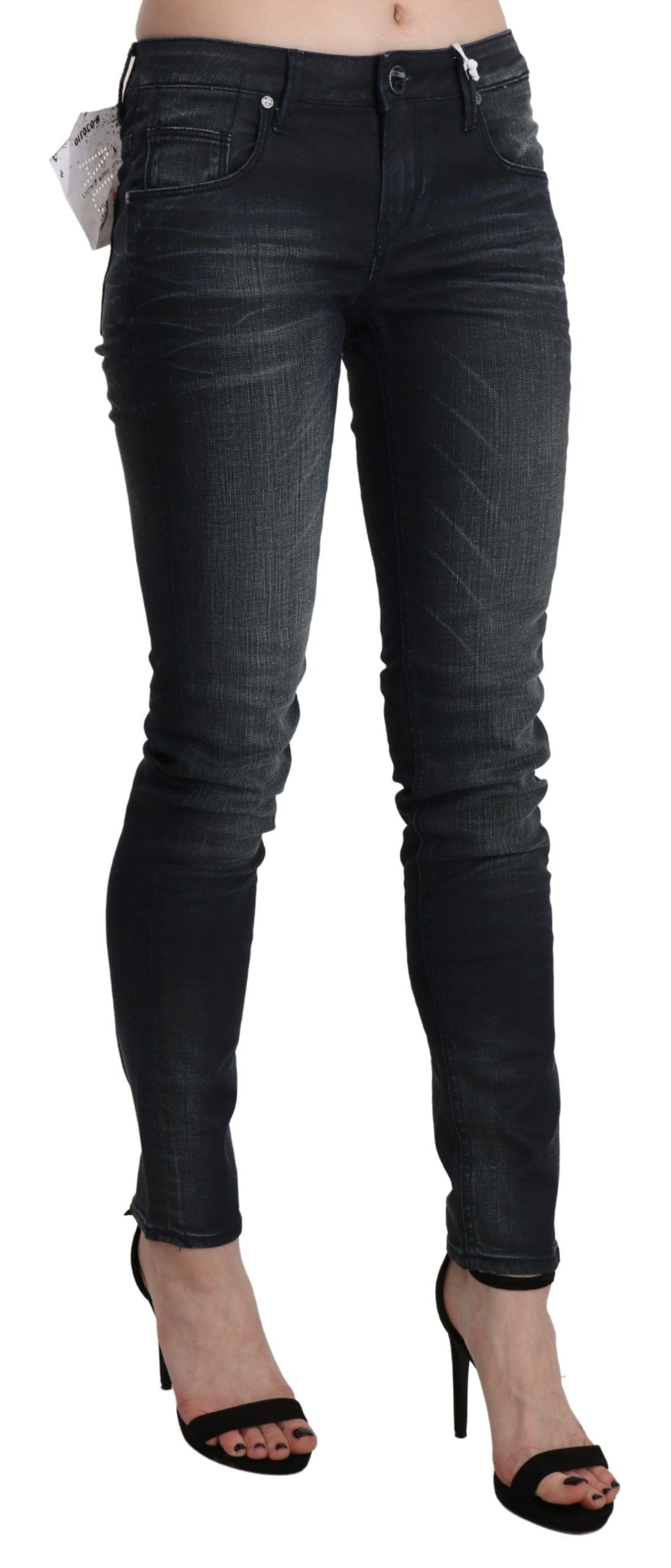 Acht Black Skinny Jeans for Women side view