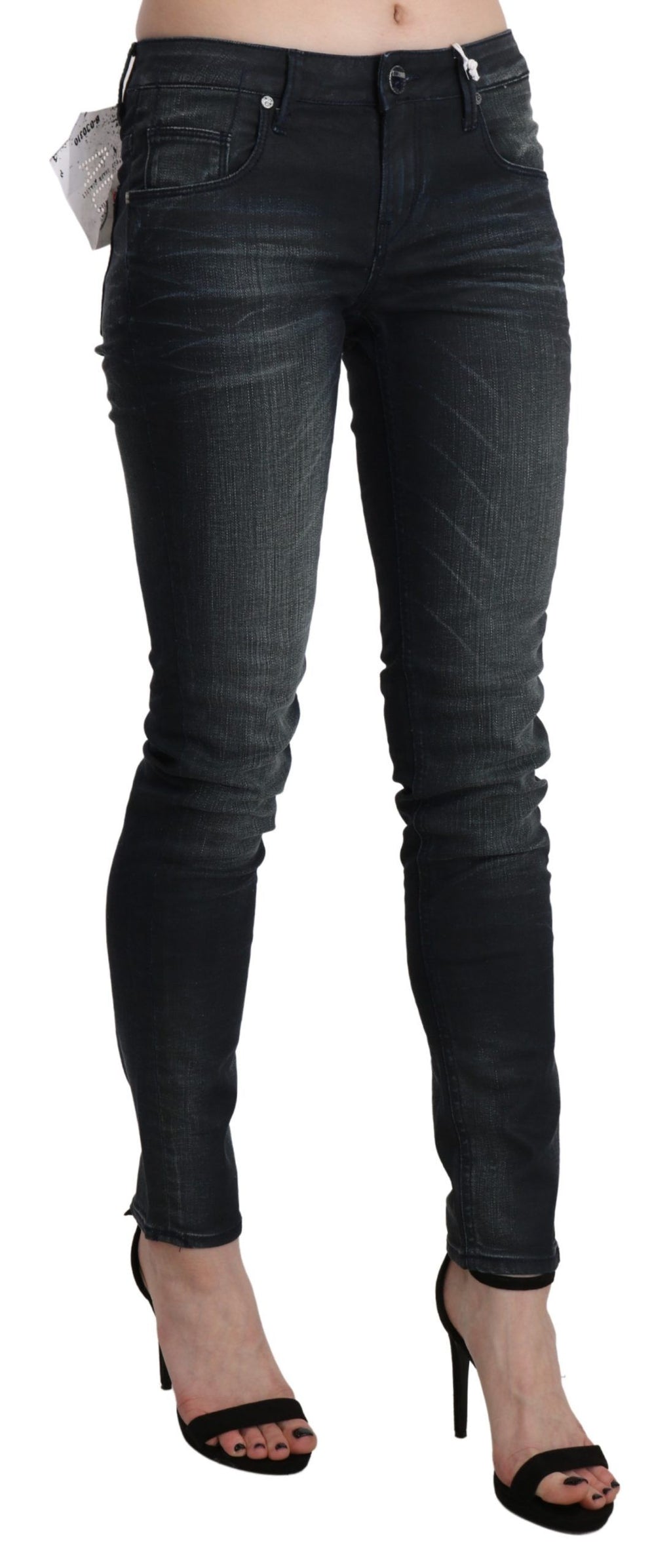 Acht Blue Skinny Jeans for Women side view