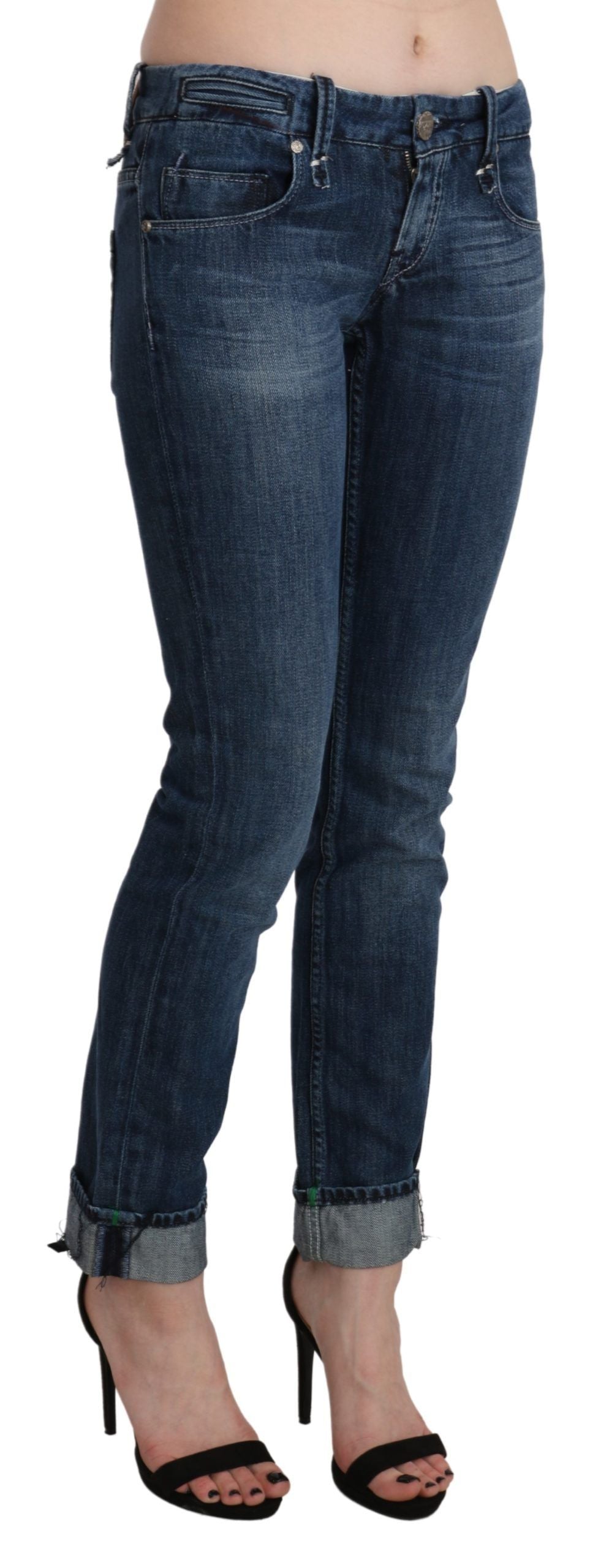 Acht Blue Skinny Jeans for Women side view