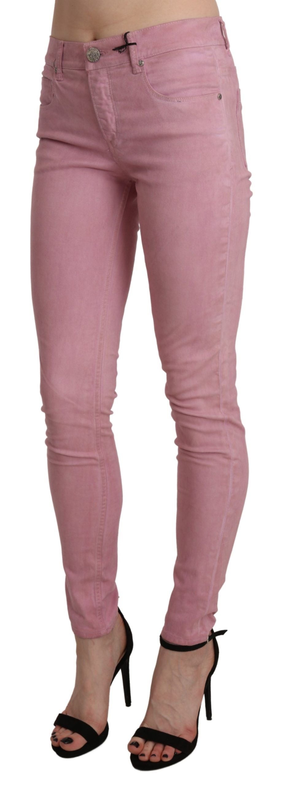 Acht Pink Skinny Jeans for Women alternate view