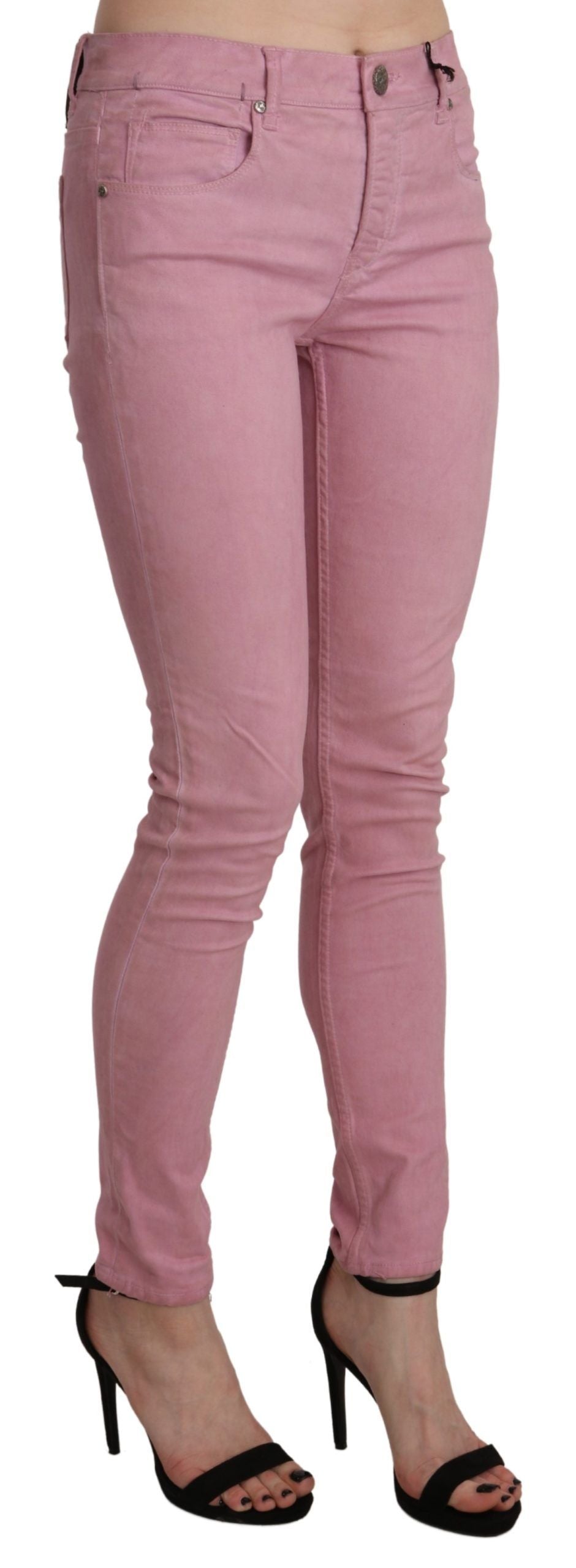 Acht Pink Skinny Jeans for Women side view