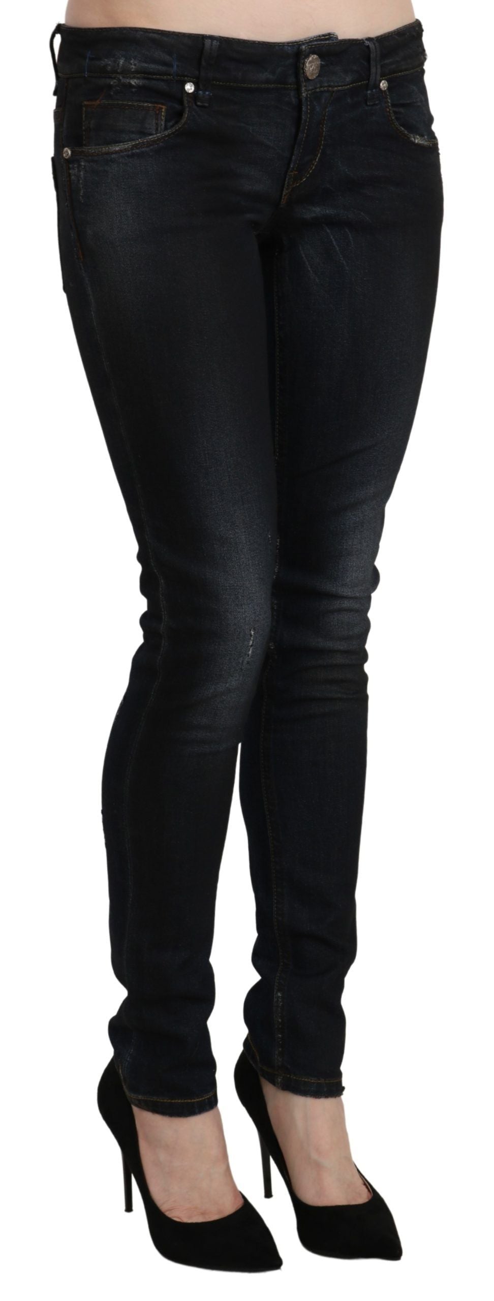 Acht Black Skinny Jeans for Women side view