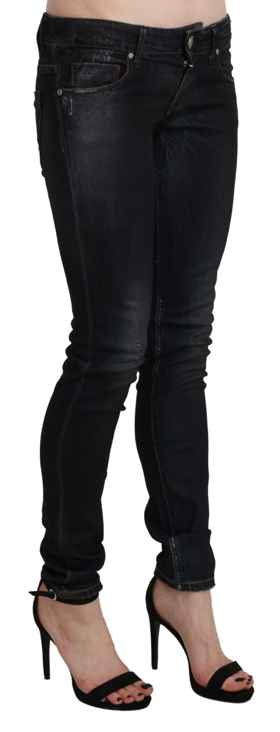 Acht Black Skinny Jeans for Women side view