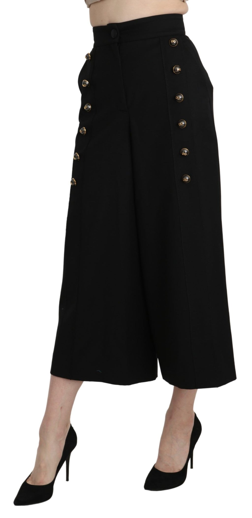 Dolce & Gabbana Black Cropped Pants for Women detail view