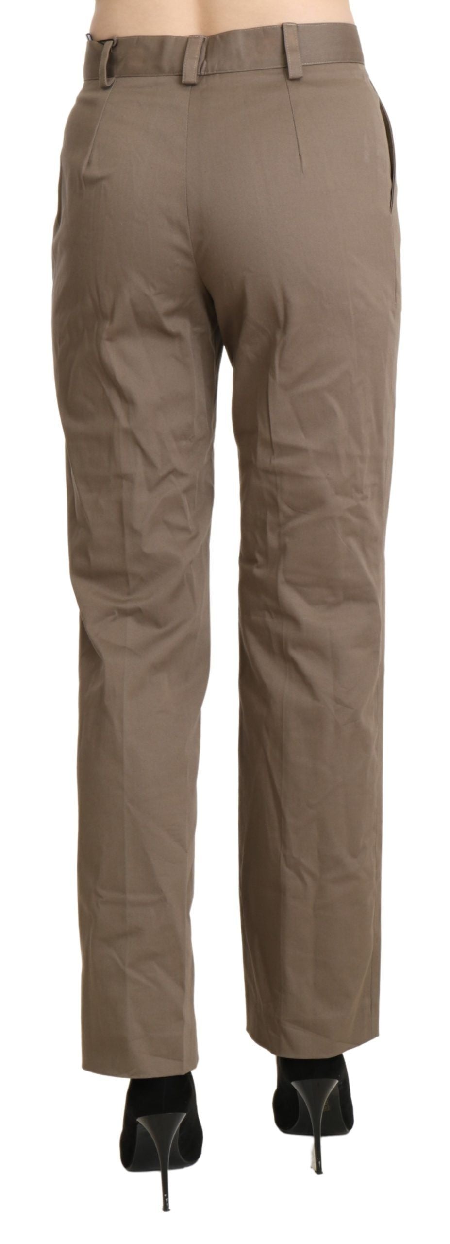 BENCIVENGA Pantalon Droit Taille Haute Marron