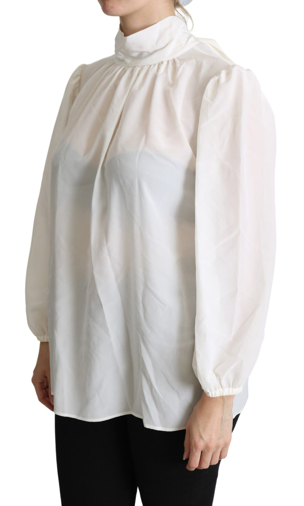 Dolce & Gabbana White Long Sleeve T-Shirt for Women detail view