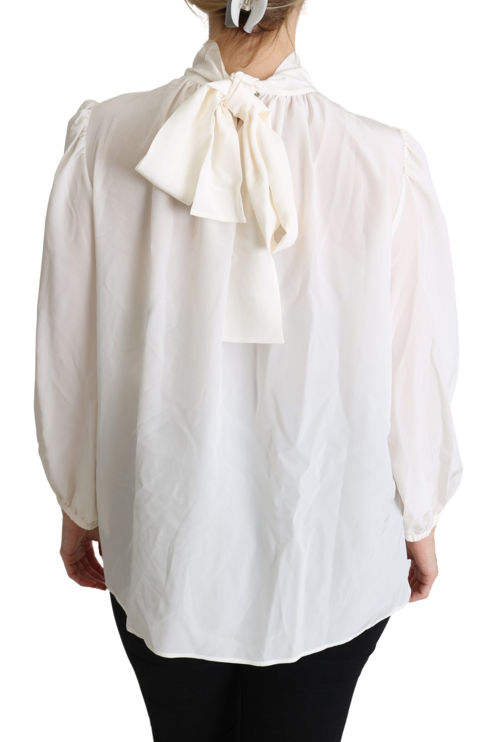 Dolce & Gabbana White Long Sleeve T-Shirt for Women side view