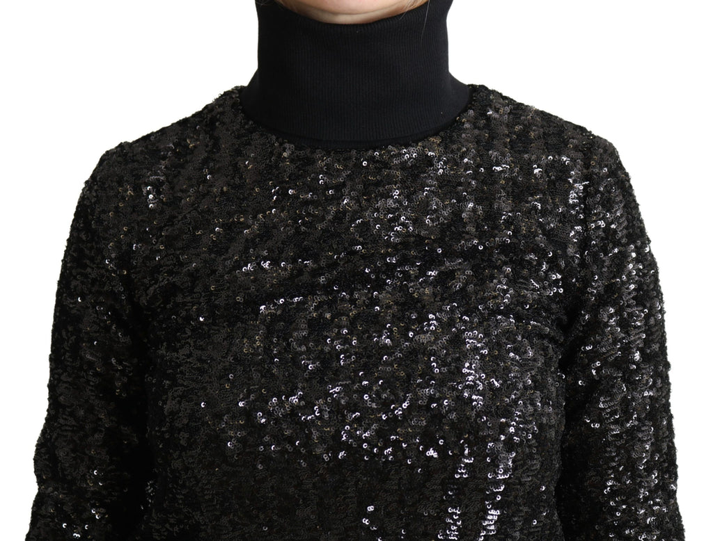 Pull Dolce & Gabbana en maille à col roulé noir à sequins
