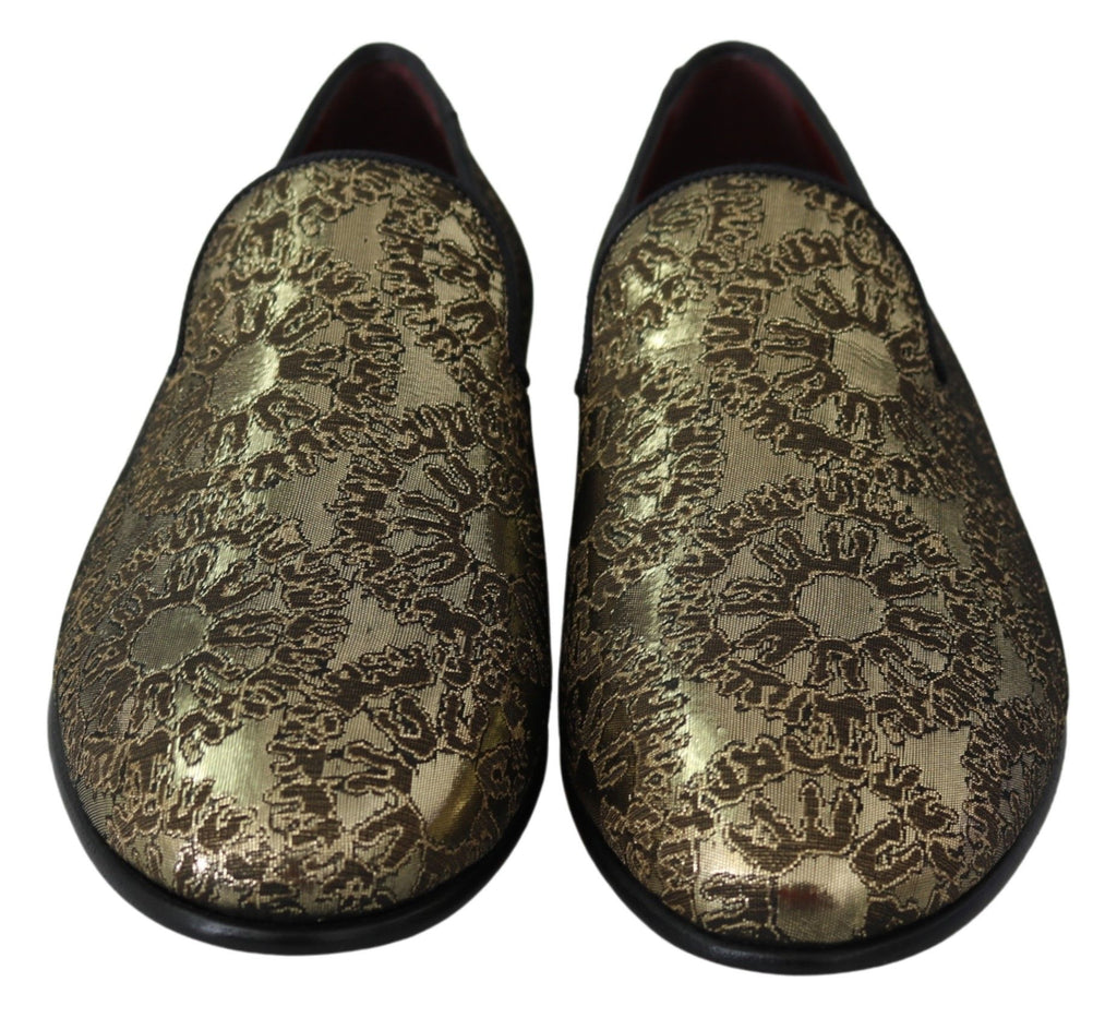 Dolce & Gabbana Gold Slip On Loafers for Men side view