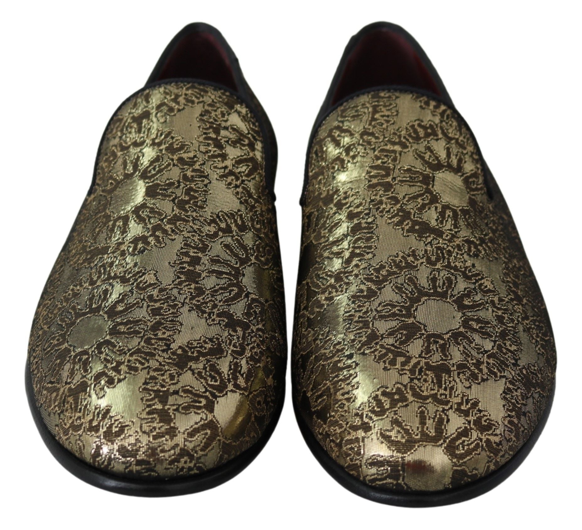 Dolce & Gabbana Gold Slip On Loafers for Men side view