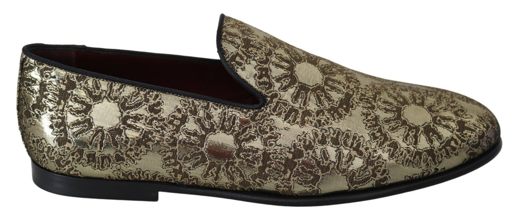 Dolce & Gabbana Gold Slip On Loafers for Men
