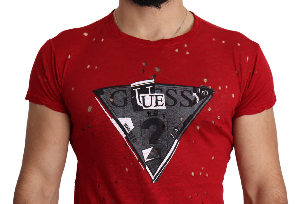 Guess Red T-Shirt for Men side view
