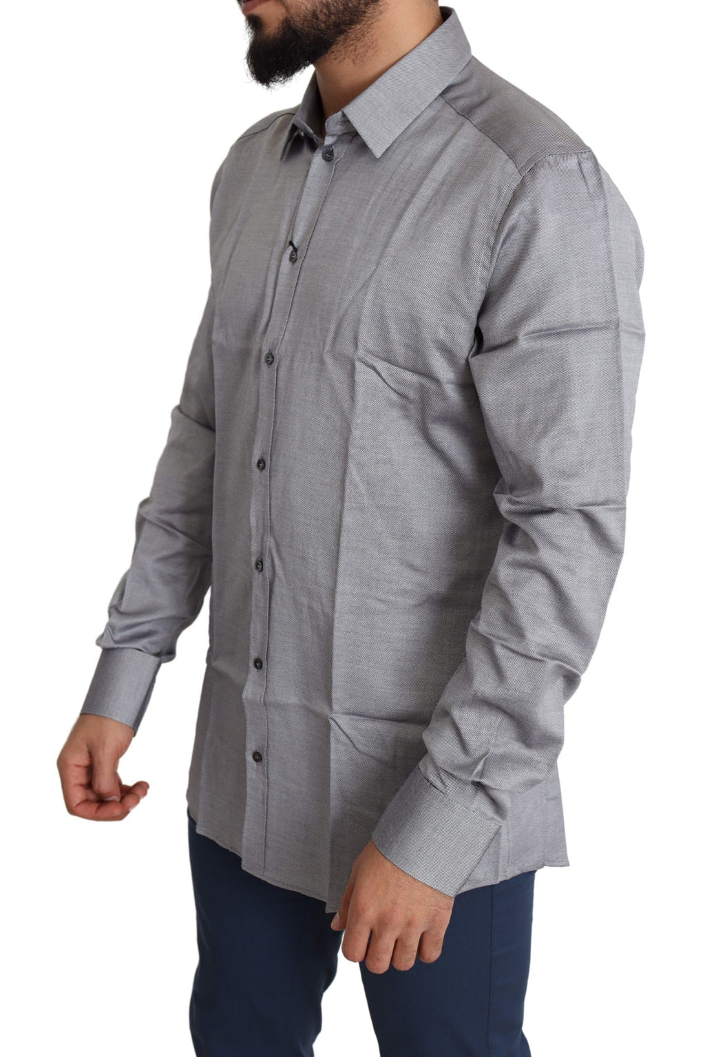 Chemise habillée Dolce & Gabbana GOLD pour homme en coton gris