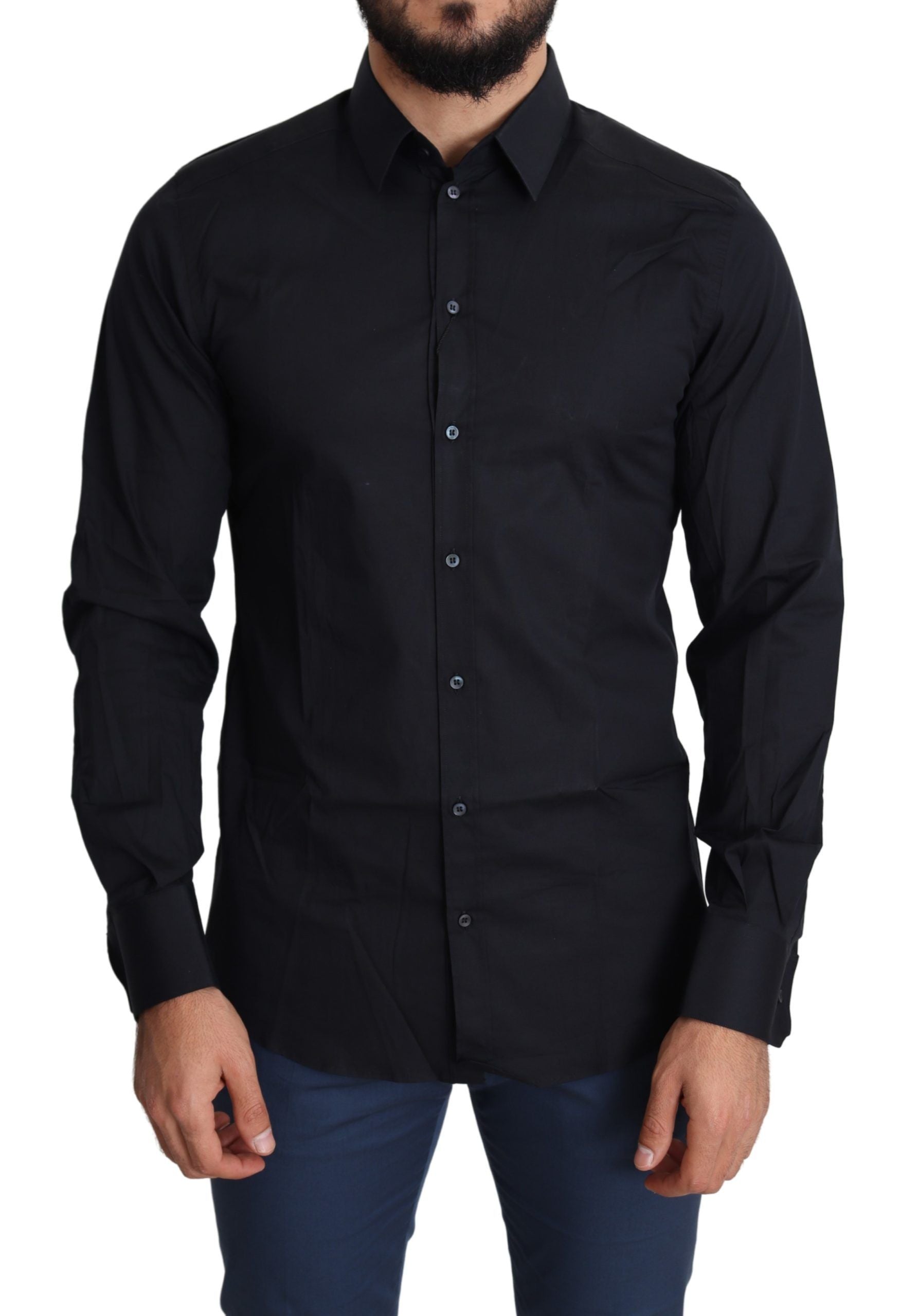 Dolce & Gabbana Black Dress Shirt for Men side view