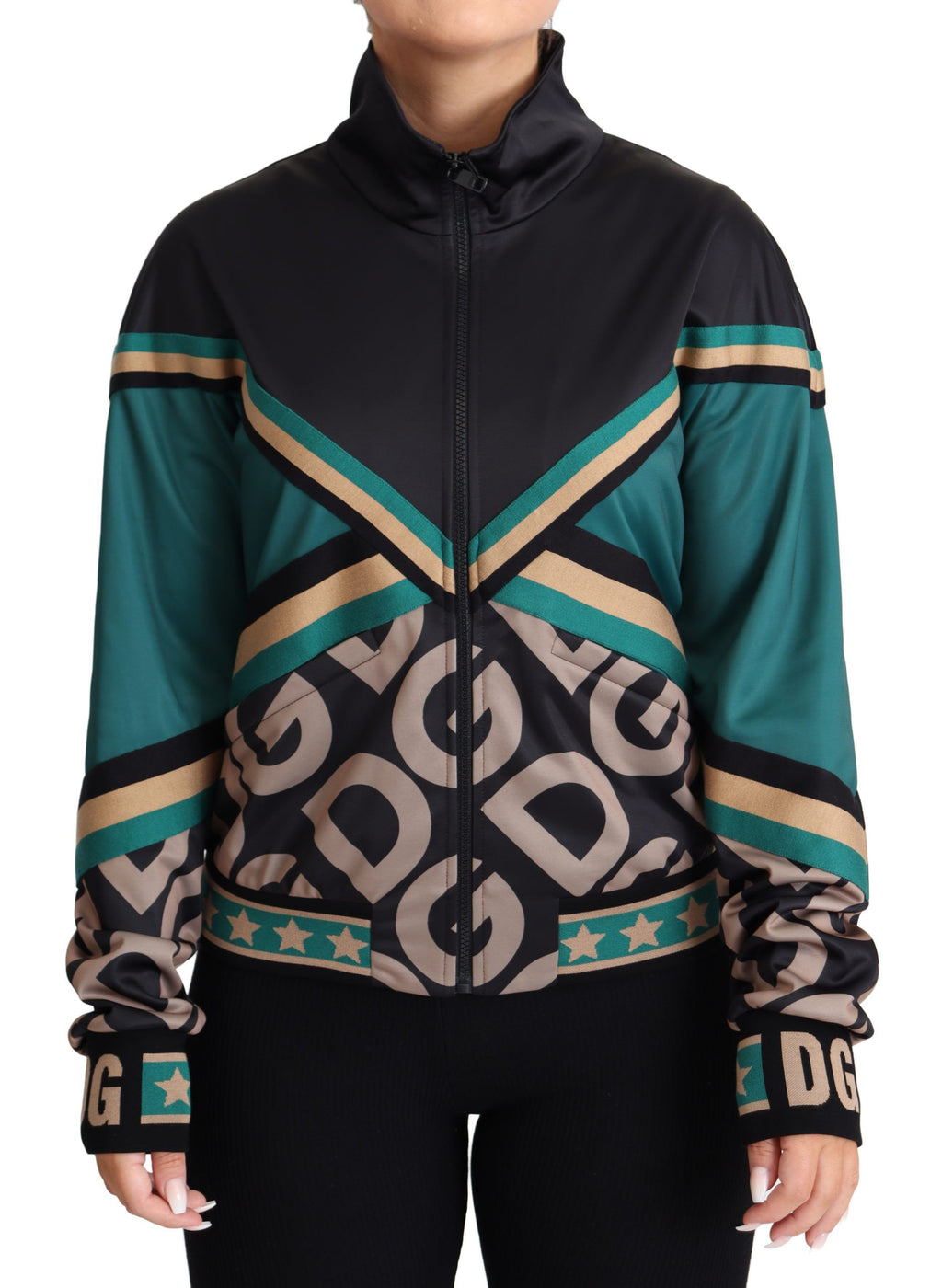 Blouson bomber Dolce & Gabbana multicolore avec logo DG Mania