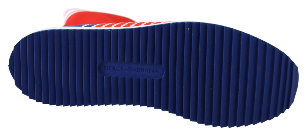 Baskets chaussettes Dolce & Gabbana Sorrento bleues rouges à logo