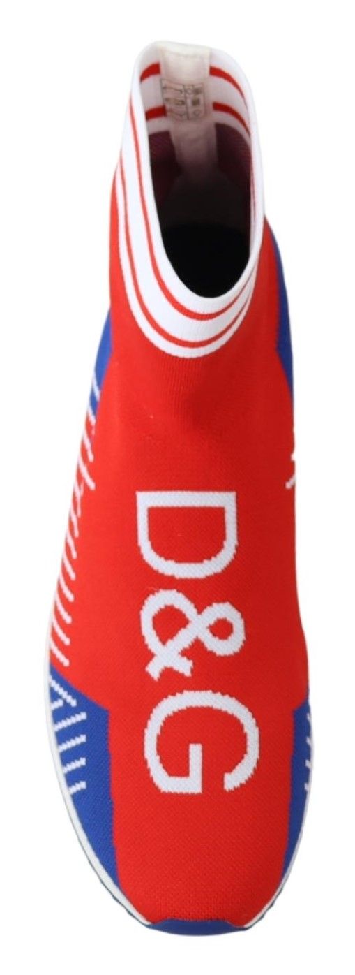 Baskets chaussettes Dolce & Gabbana Sorrento bleues rouges à logo