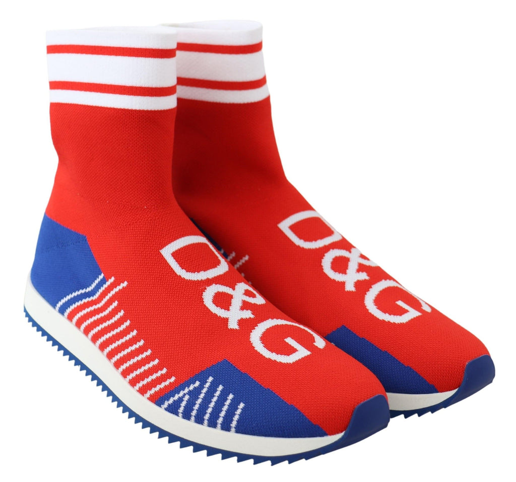 Baskets chaussettes Dolce & Gabbana Sorrento bleues rouges à logo