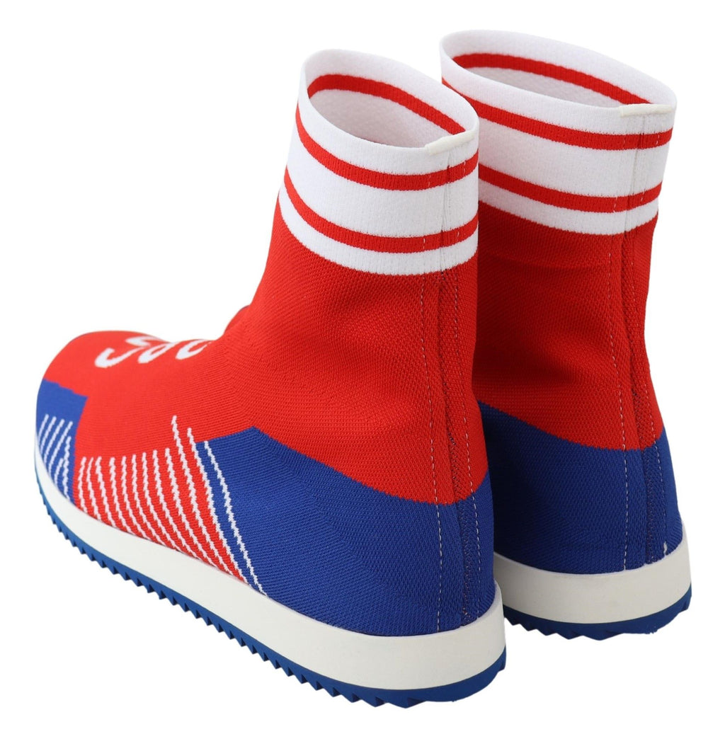 Baskets chaussettes Dolce & Gabbana Sorrento bleues rouges à logo