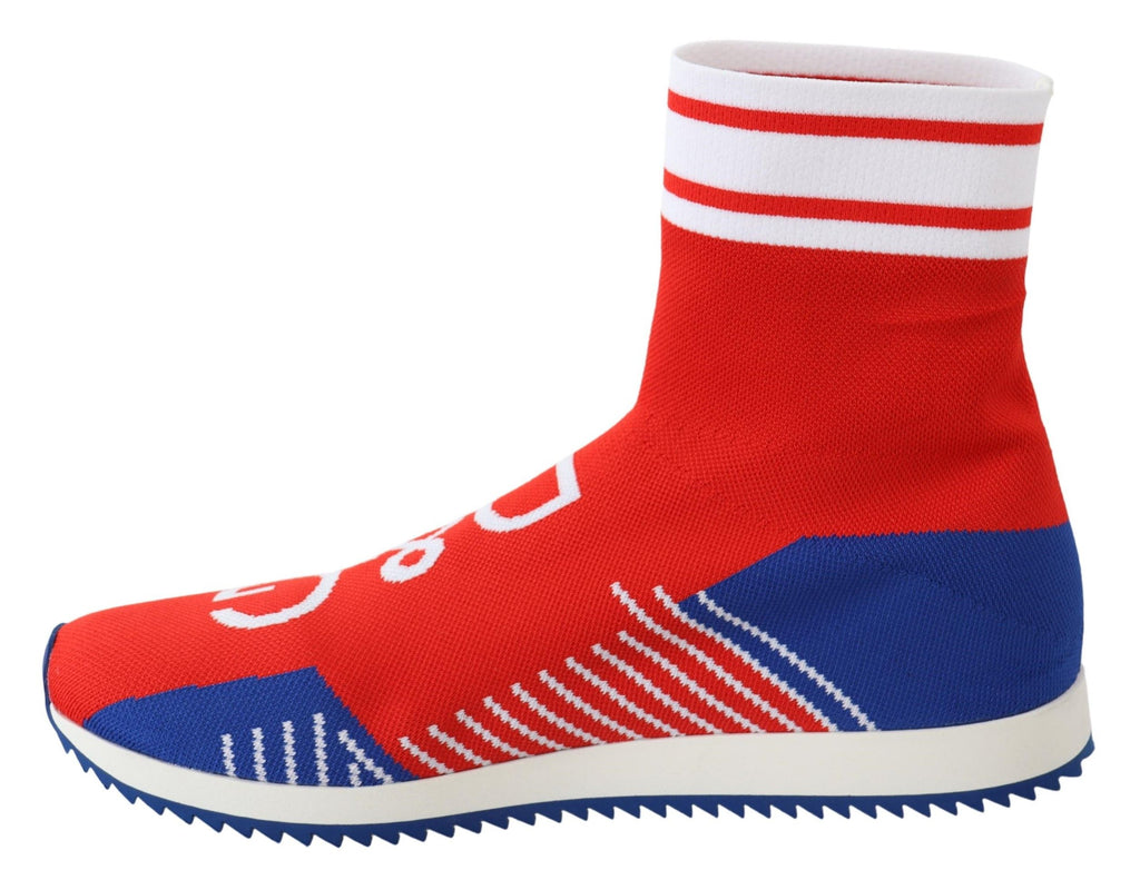 Baskets chaussettes Dolce & Gabbana Sorrento bleues rouges à logo