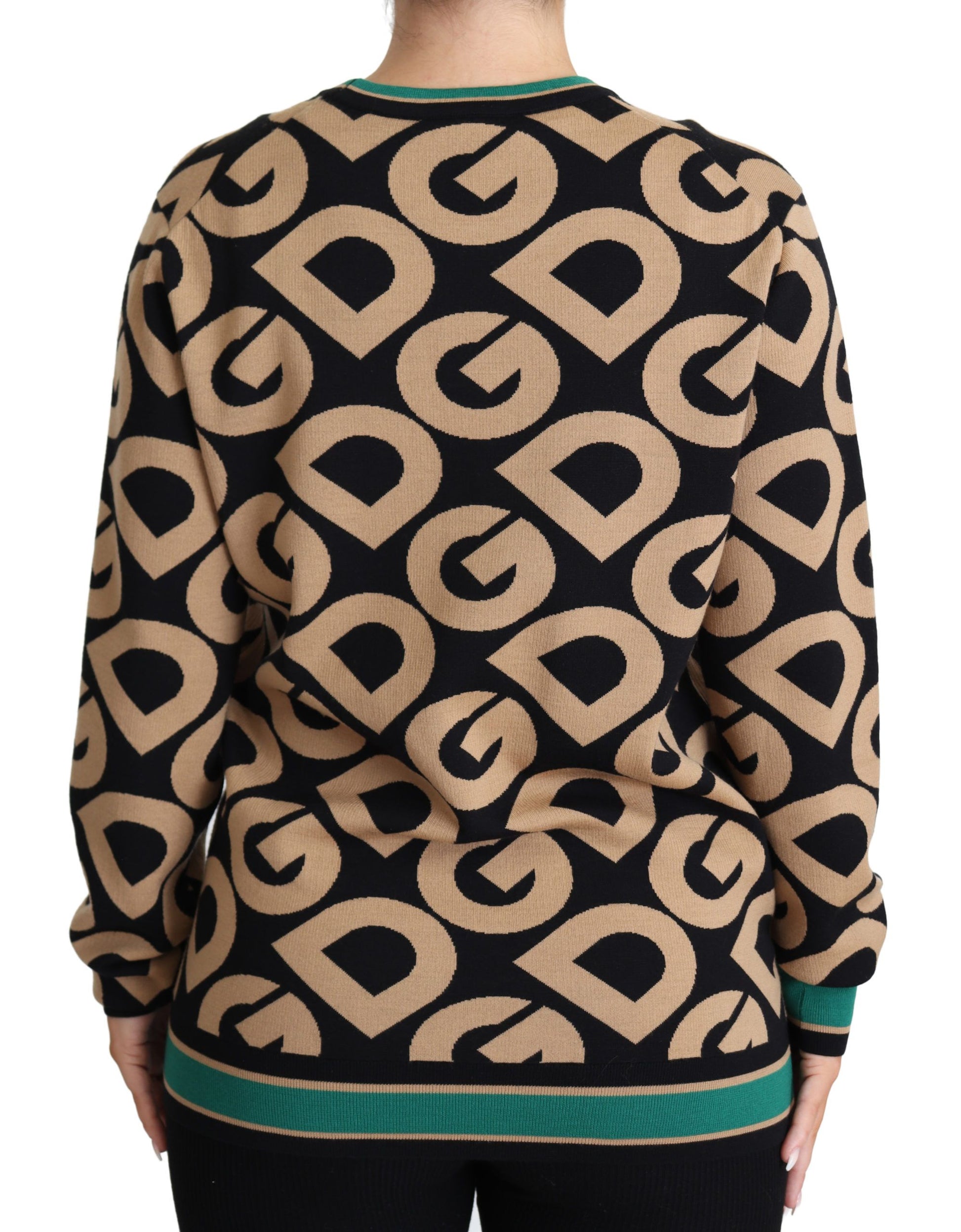 Pull col rond en laine multicolore DG Mania Dolce & Gabbana