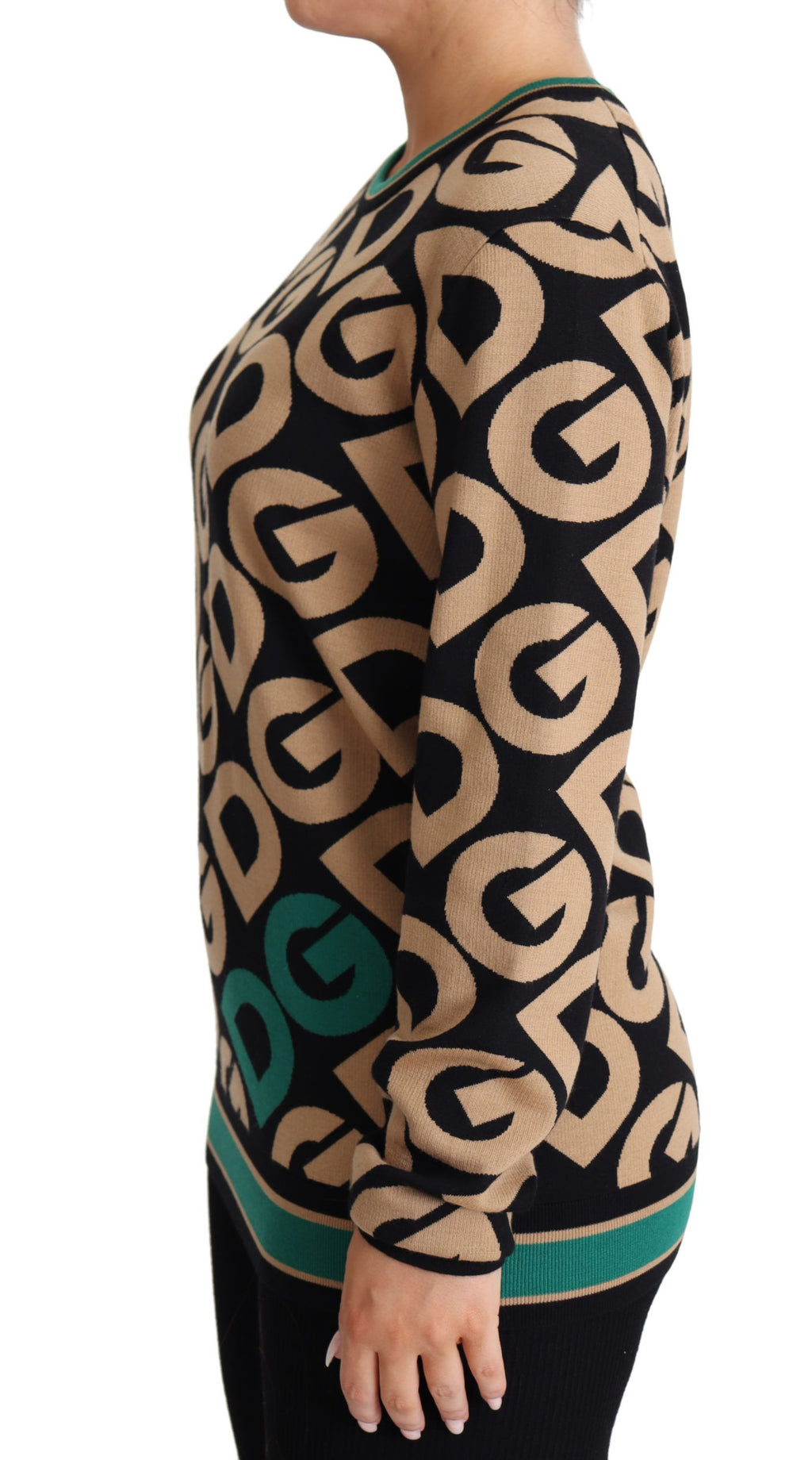 Pull col rond en laine multicolore DG Mania Dolce & Gabbana