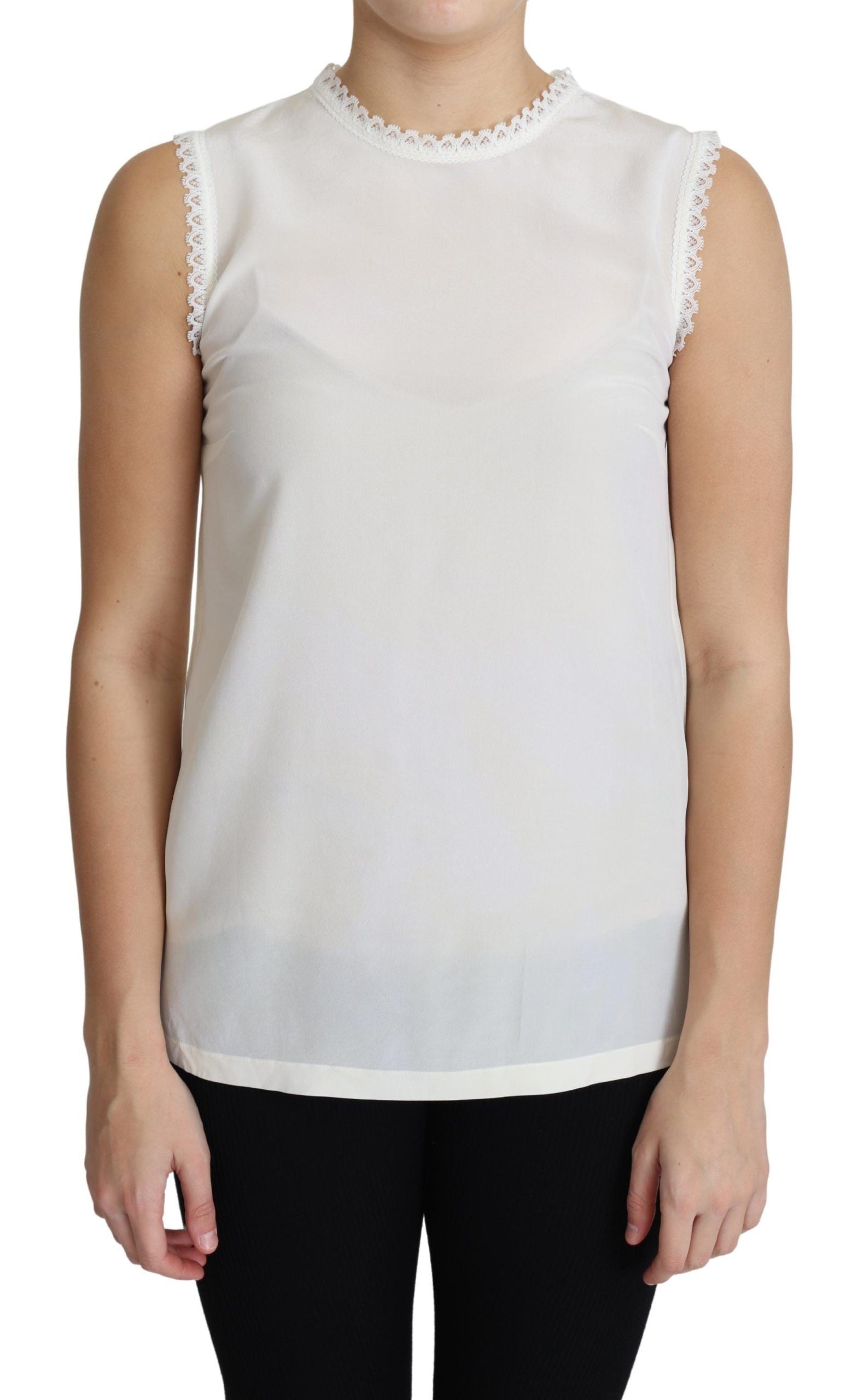 Dolce & Gabbana White Sleeveless T-Shirt for Women